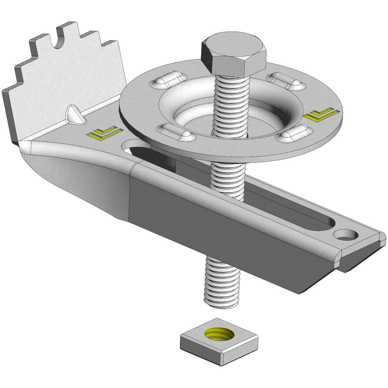 SET montiert, Oberteil 4, Unterteil 32, DIN 933 M8x60, DIN 557, feuerverzinkt