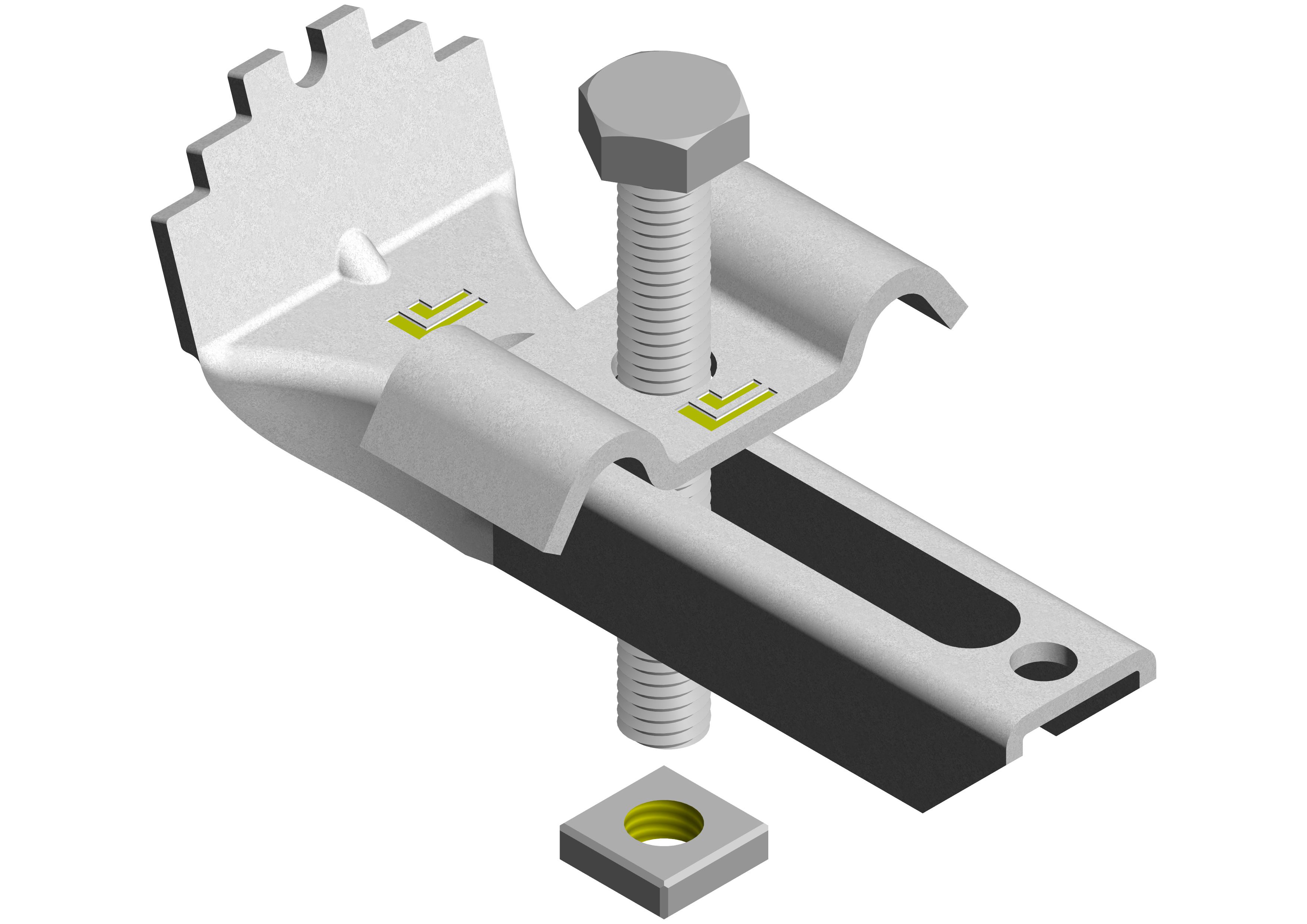 SET 0532, DIN 933 M8x50, DIN 557, feuerverzinkt, montiert
